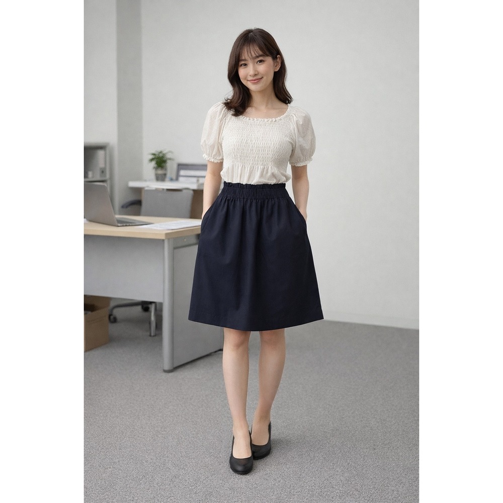 J.Crew Pull On Linen‎ Blend Mini Skirt Navy Blue Womens 8